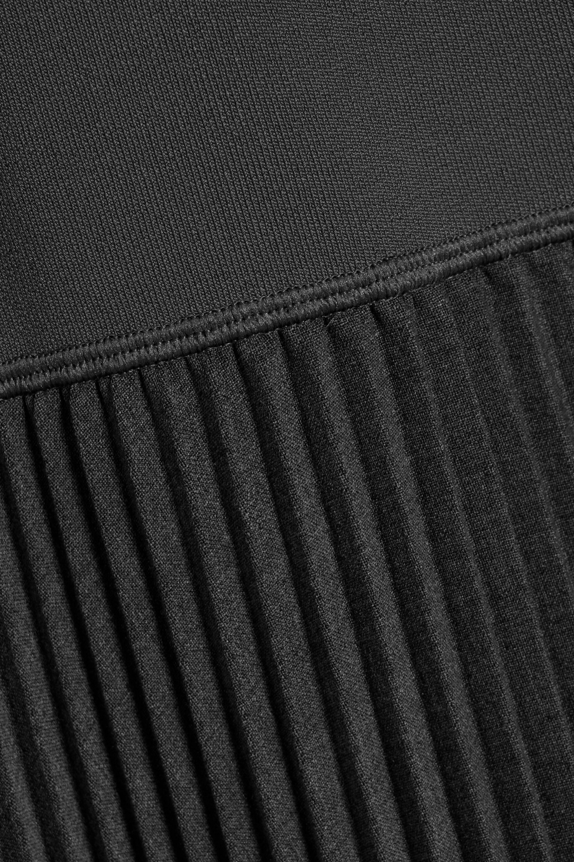 Theory Pleated flannel and stretch-knit midi dress