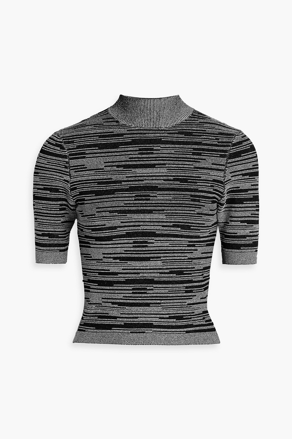 Autumn Cashmere Jacquard-knit Turtleneck Top In Black