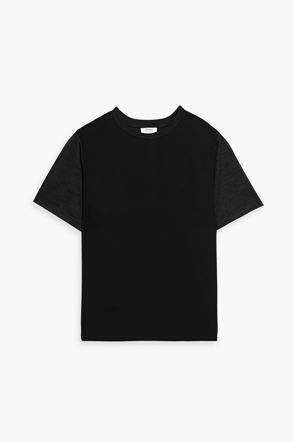 Jersey-paneled silk T-shirt
