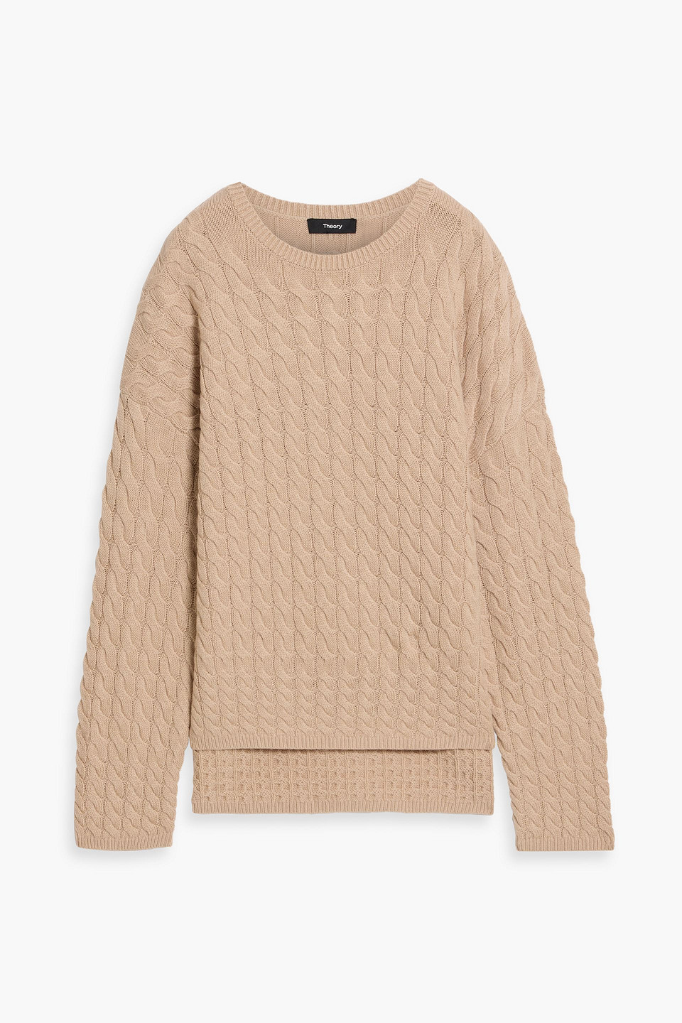 Theory Cable-knit Merino Wool-blend Sweater In Neutral
