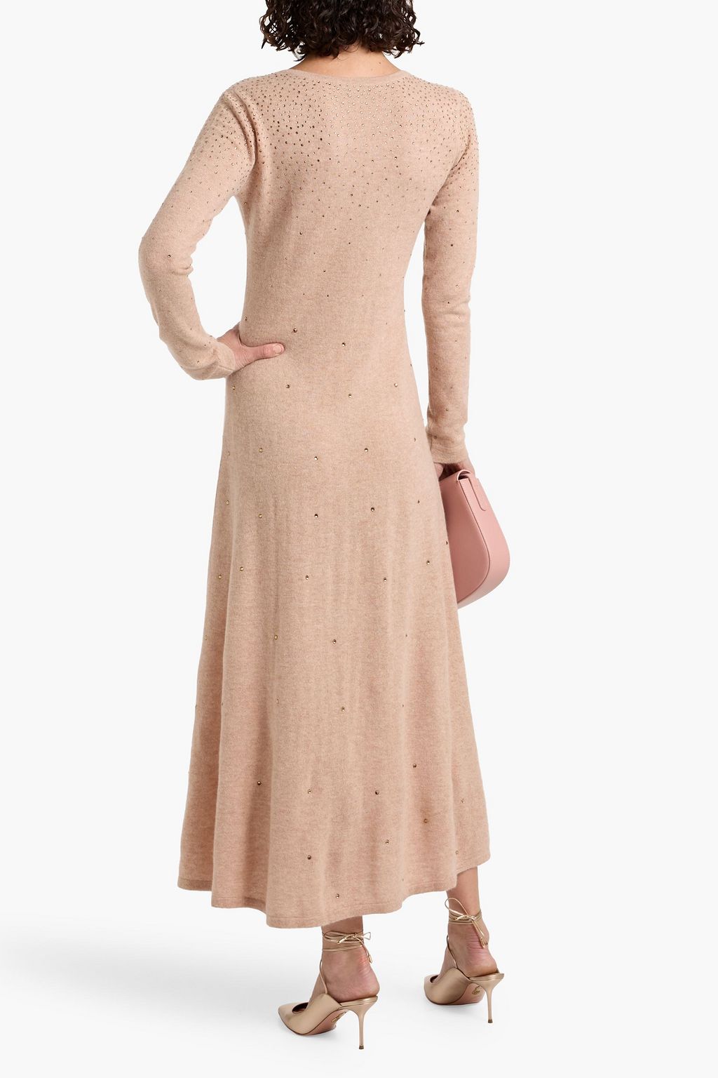 AUTUMN CASHMERE Bead-embellished cashmere midi dress