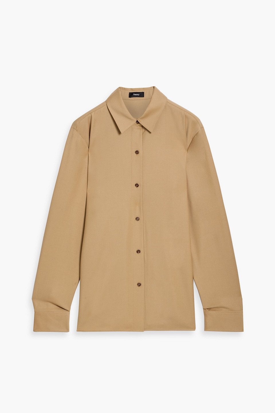 Theory Wool-twill Shirt In Sand