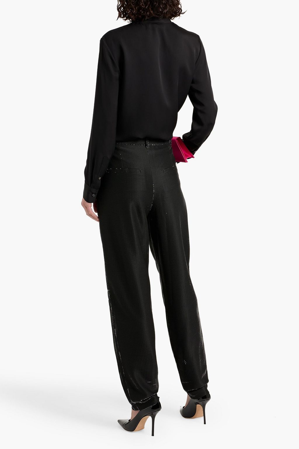 THEORY Pussy-bow silk crepe de chine blouse
