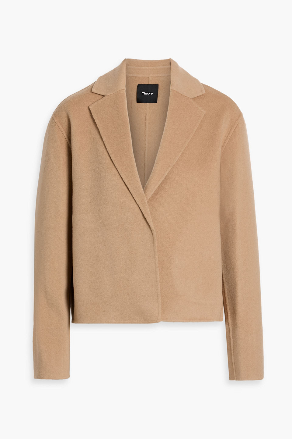Theory New Divide Double Face Open Front Cardigan In Neutral