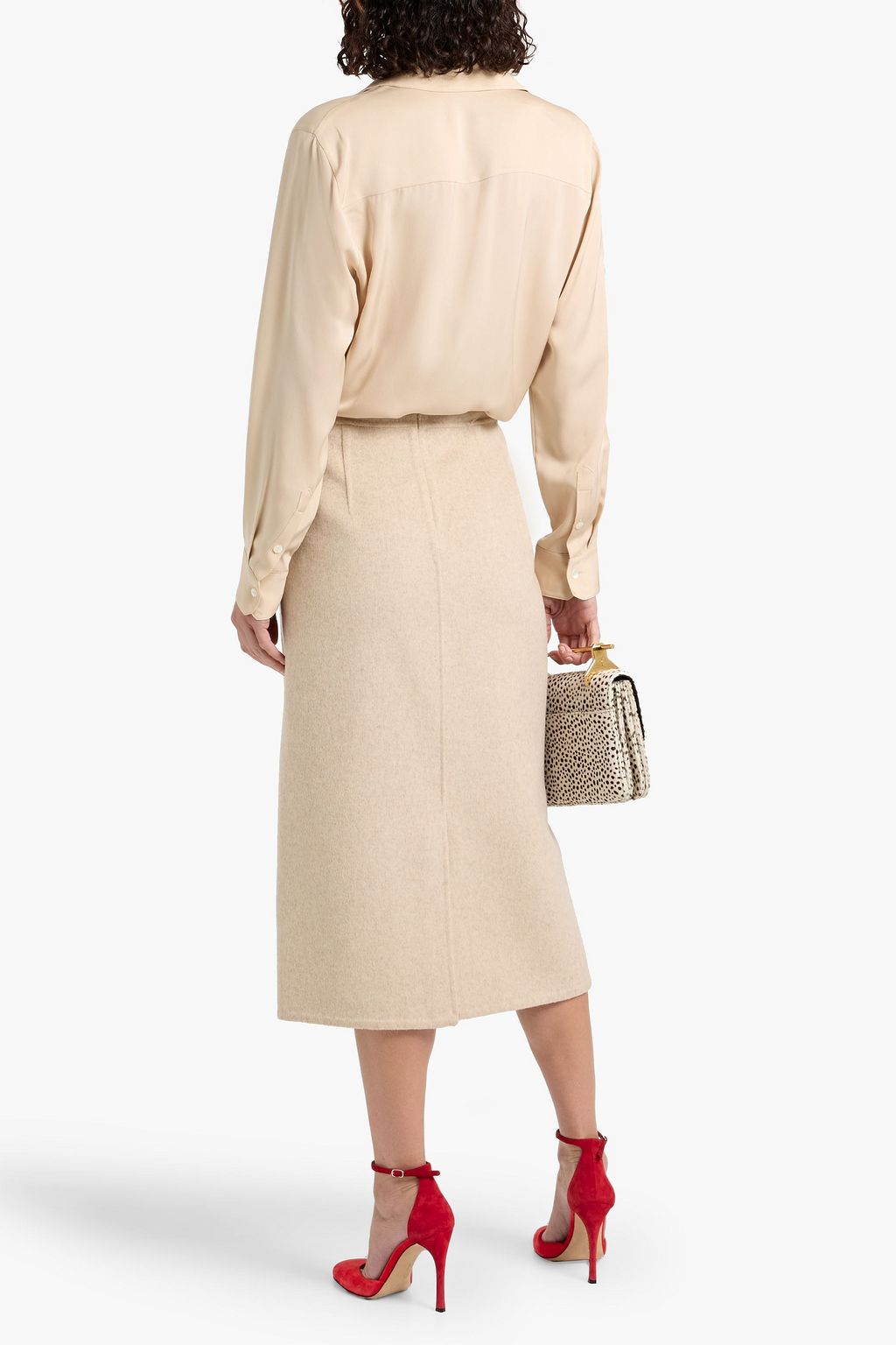 THEORY Wrap-effect silk crepe de chine blouse