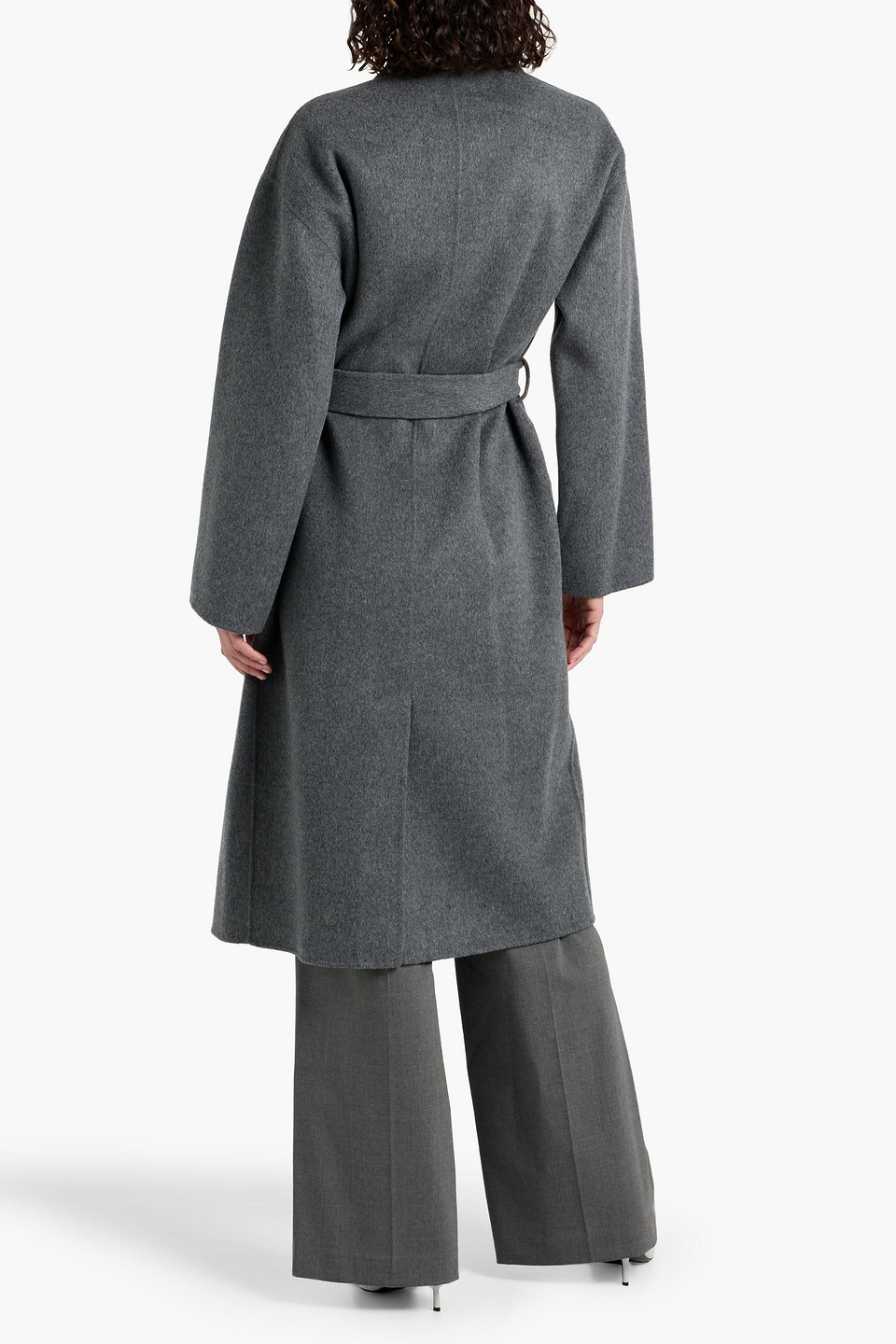 Theory Wool And Cashmere-blend Felt Coat In Gray