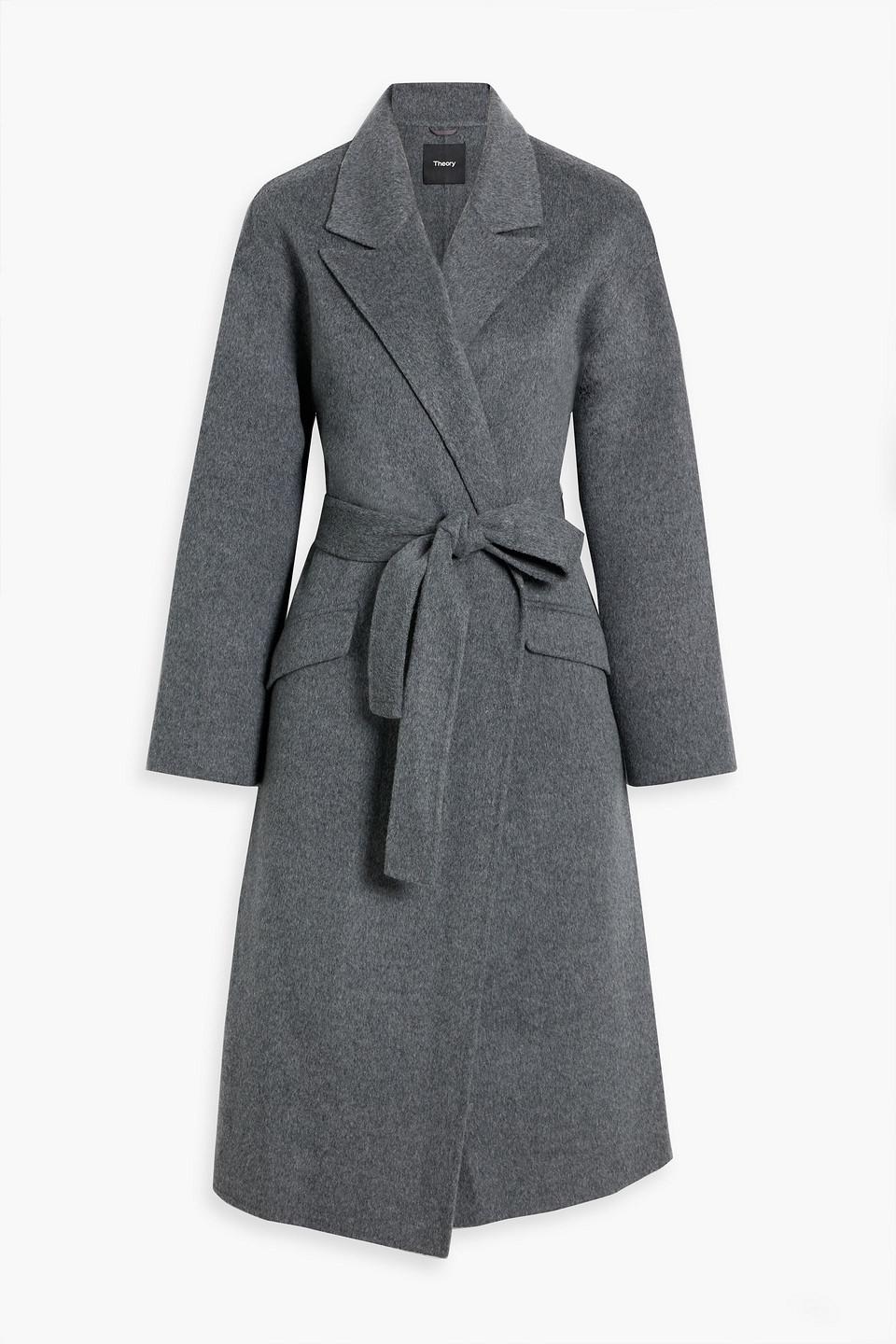 Theory Wool And Cashmere-blend Felt Coat In Gray