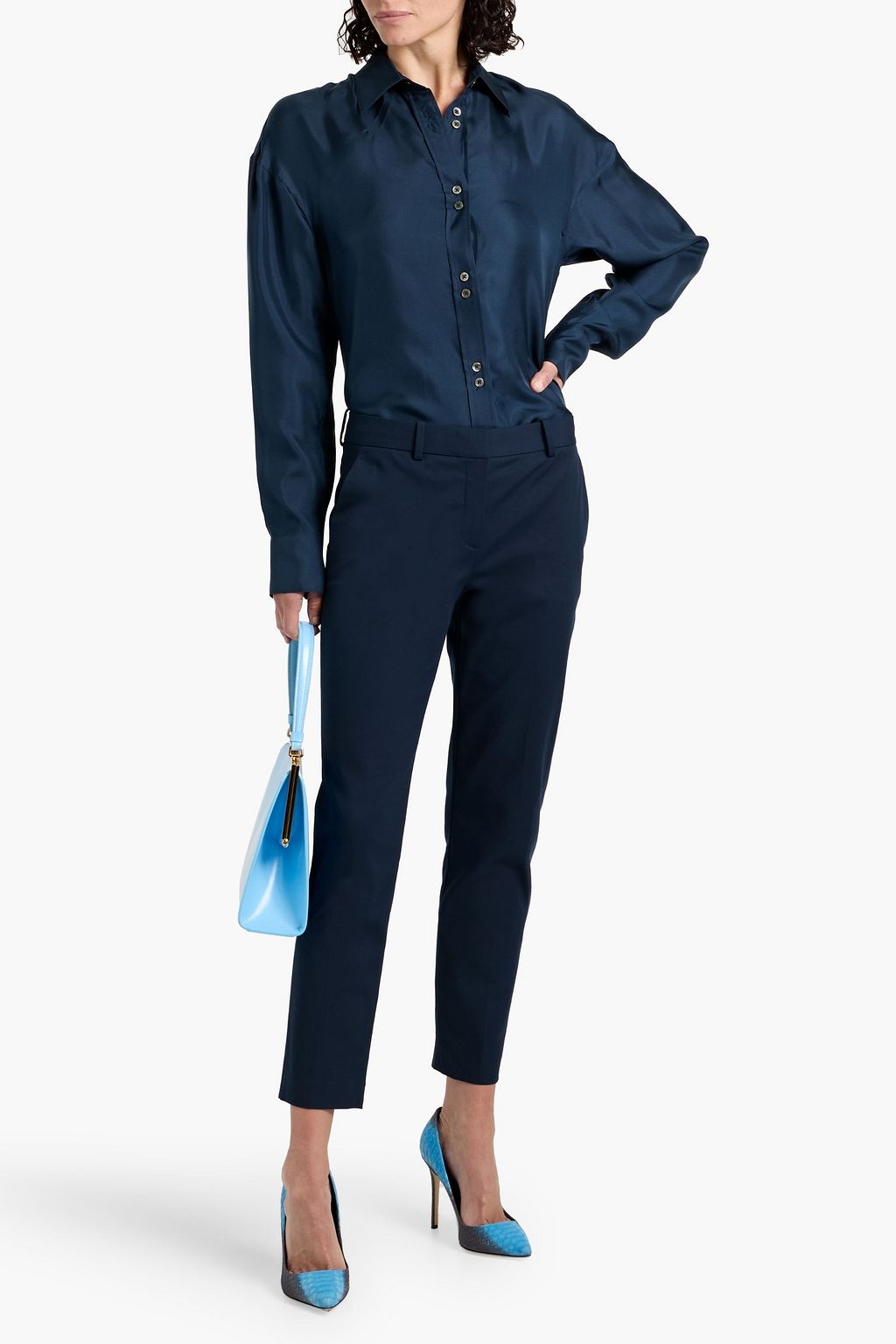 THEORY Cotton-blend twill slim-leg pants