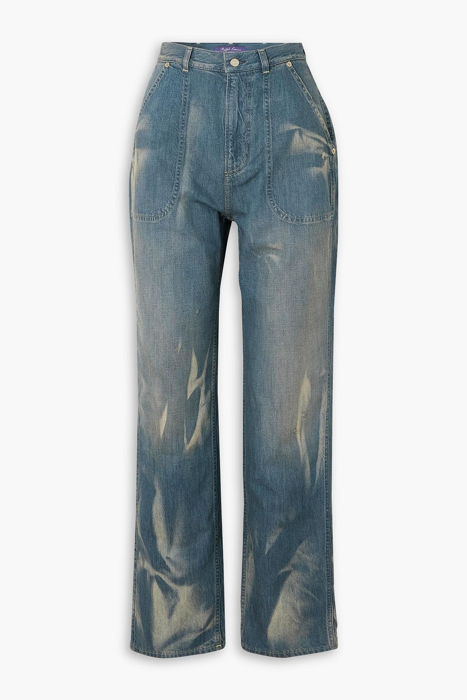ralph lauren collection - driss distressed straight-leg jeans - blue - 25