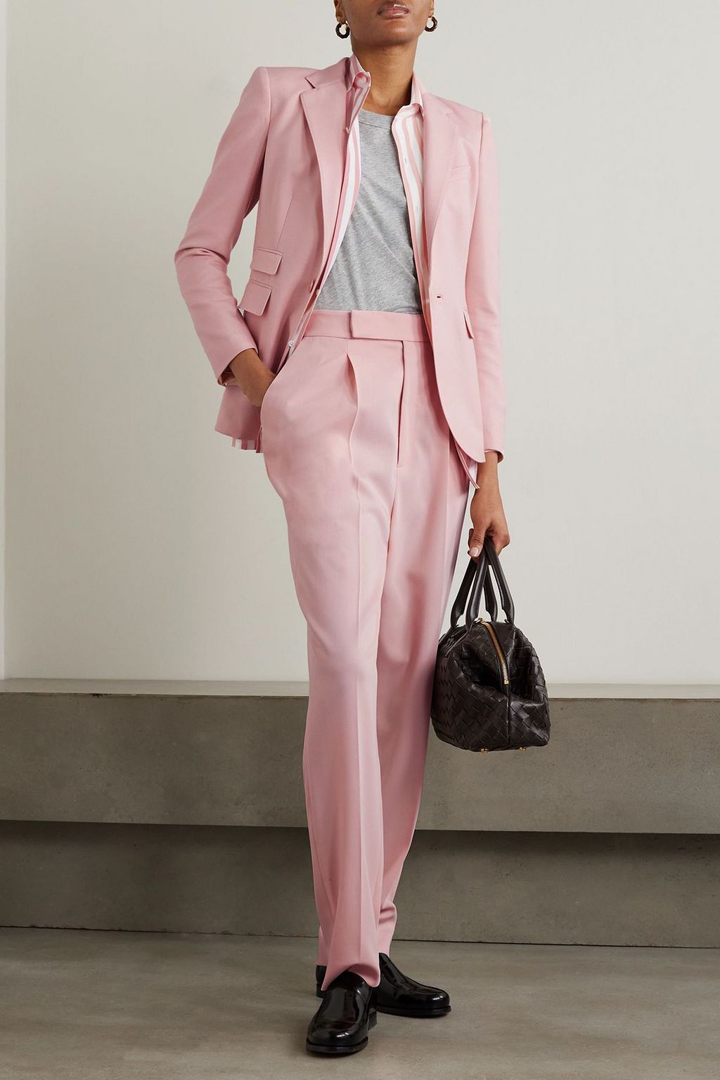 RALPH LAUREN COLLECTION Evanne pleated wool-twill straight-leg pants