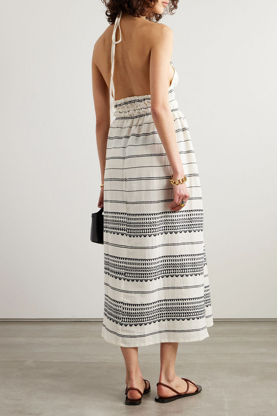 Lemlem - Gete Neckholder-midikleid Aus Gestreifter Baumwolle - Weiß - M 