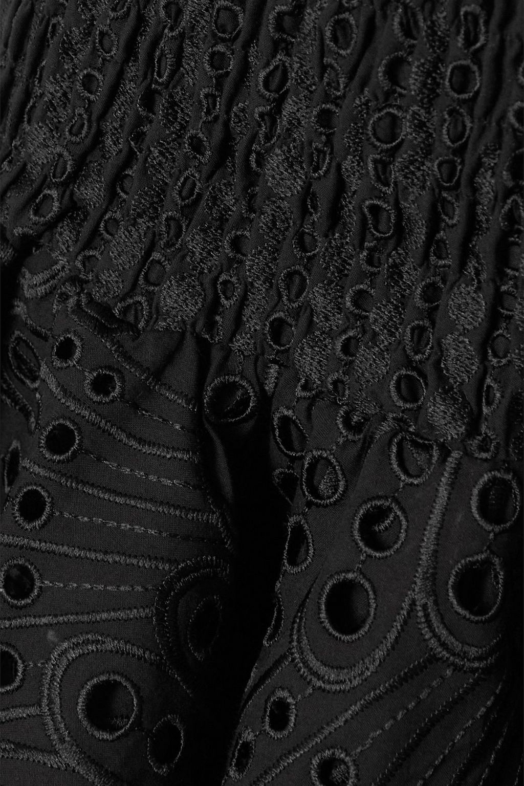 CHARO RUIZ IBIZA Gerafftes Maxikleid „Irene“ aus einer Baumwollmischung mit Lochstickerei