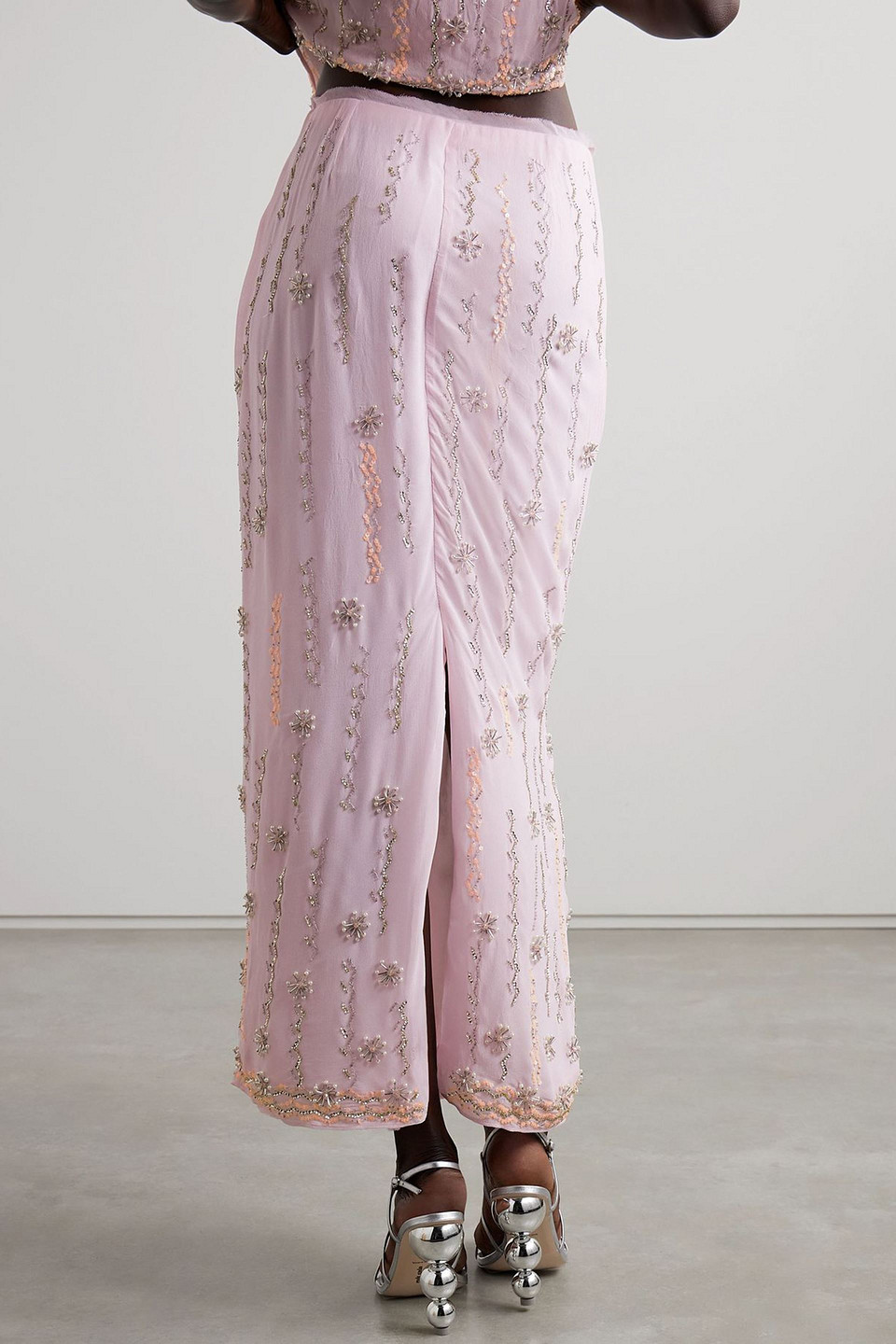  Loveshackfancy - Goodall Maxirock Aus Chiffon Mit Verzierungen - Lila - Us 4 