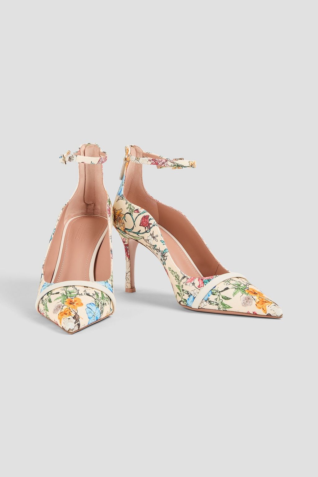 MALONE SOULIERS Rory 80 floral-print canvas pumps