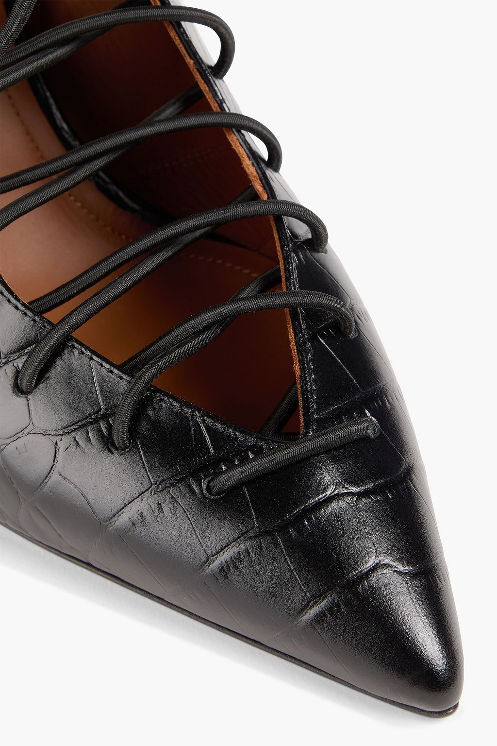 MALONE SOULIERS Alessandra 85 croc-effect leather slingback pumps