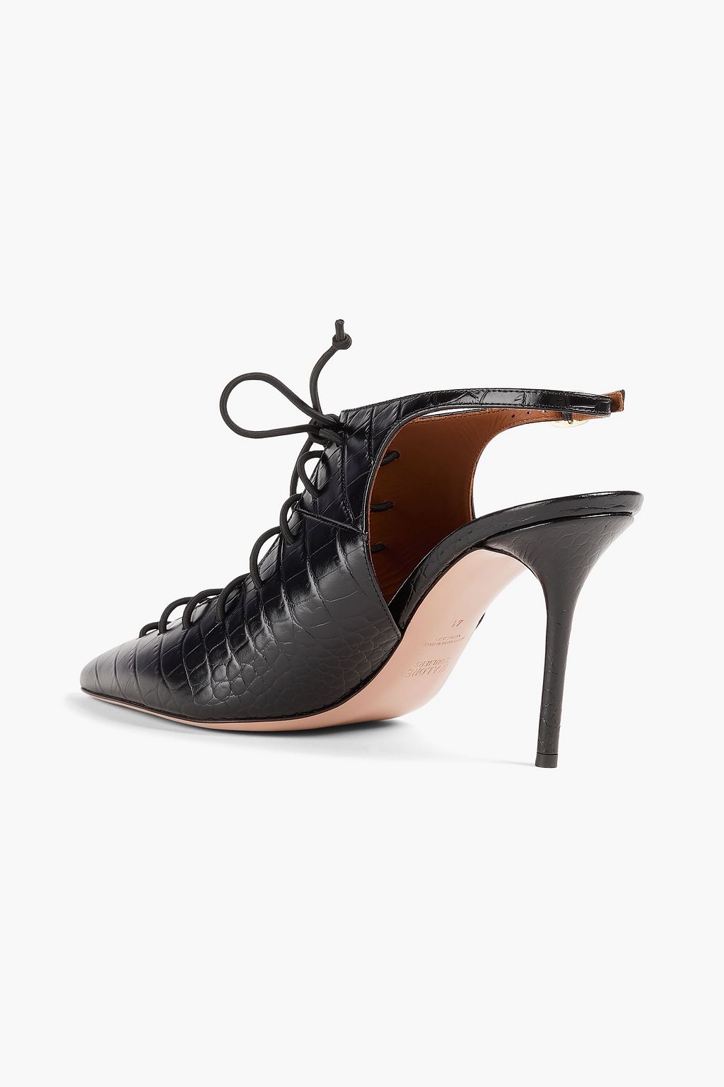 MALONE SOULIERS Alessandra 85 croc-effect leather slingback pumps