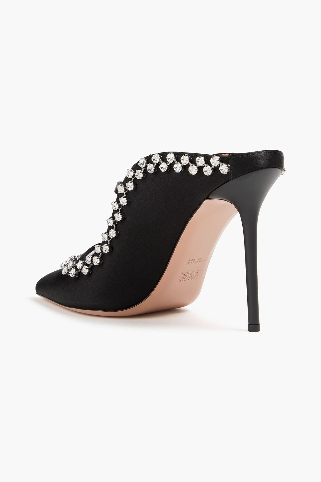 MALONE SOULIERS Hala 100 crystal-embellished satin mules