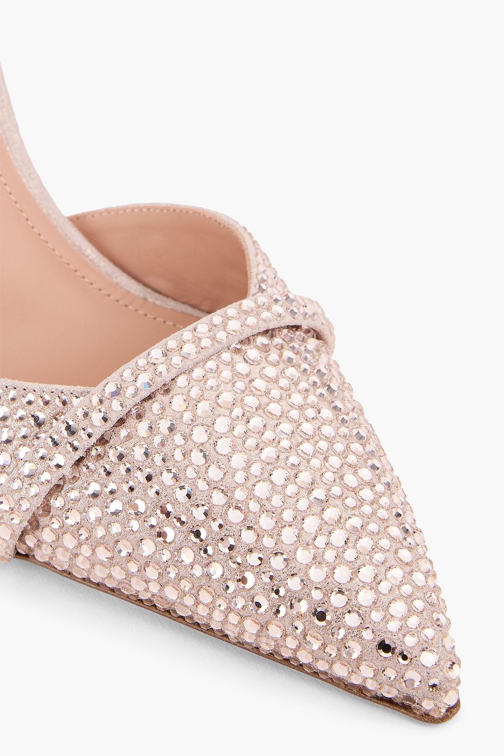 MALONE SOULIERS Uma 90 crystal-embellished suede pumps