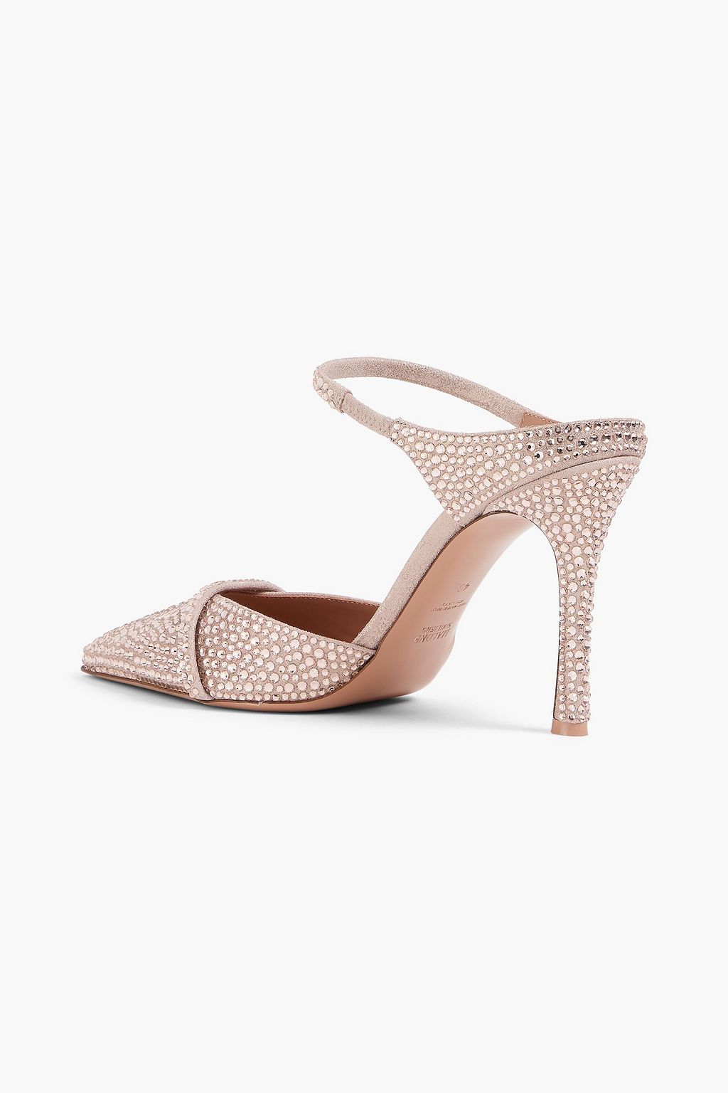 MALONE SOULIERS Uma 90 crystal-embellished suede pumps