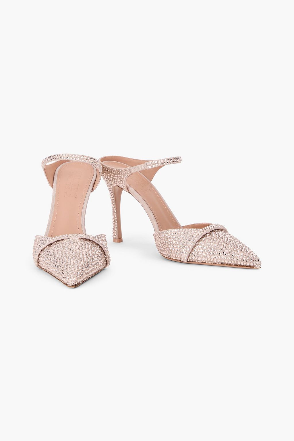 MALONE SOULIERS Uma 90 crystal-embellished suede pumps