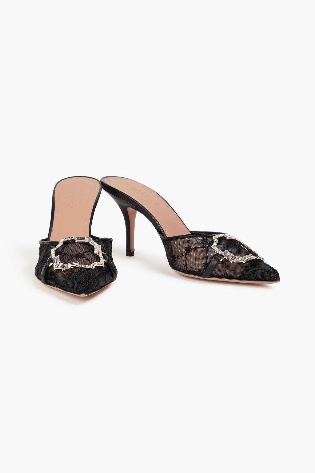 MALONE SOULIERS Missy 70 embellished mesh mules