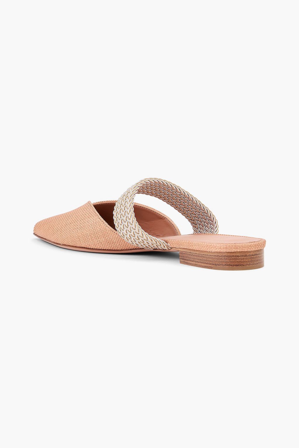 MALONE SOULIERS حذاء مسطّح مايسي بمقدمة مدببة من نسيج الرافيا الصناعي مزين بحبل