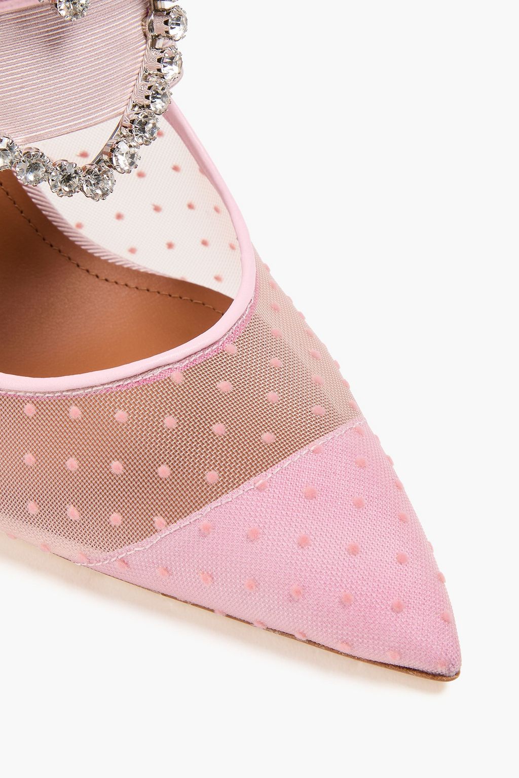 MALONE SOULIERS + Emily in Paris Maureen 90 embellished flocked mesh mules