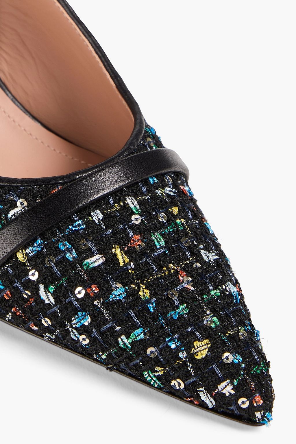 MALONE SOULIERS Jovi 45 sequin-embellished tweed slingback pumps