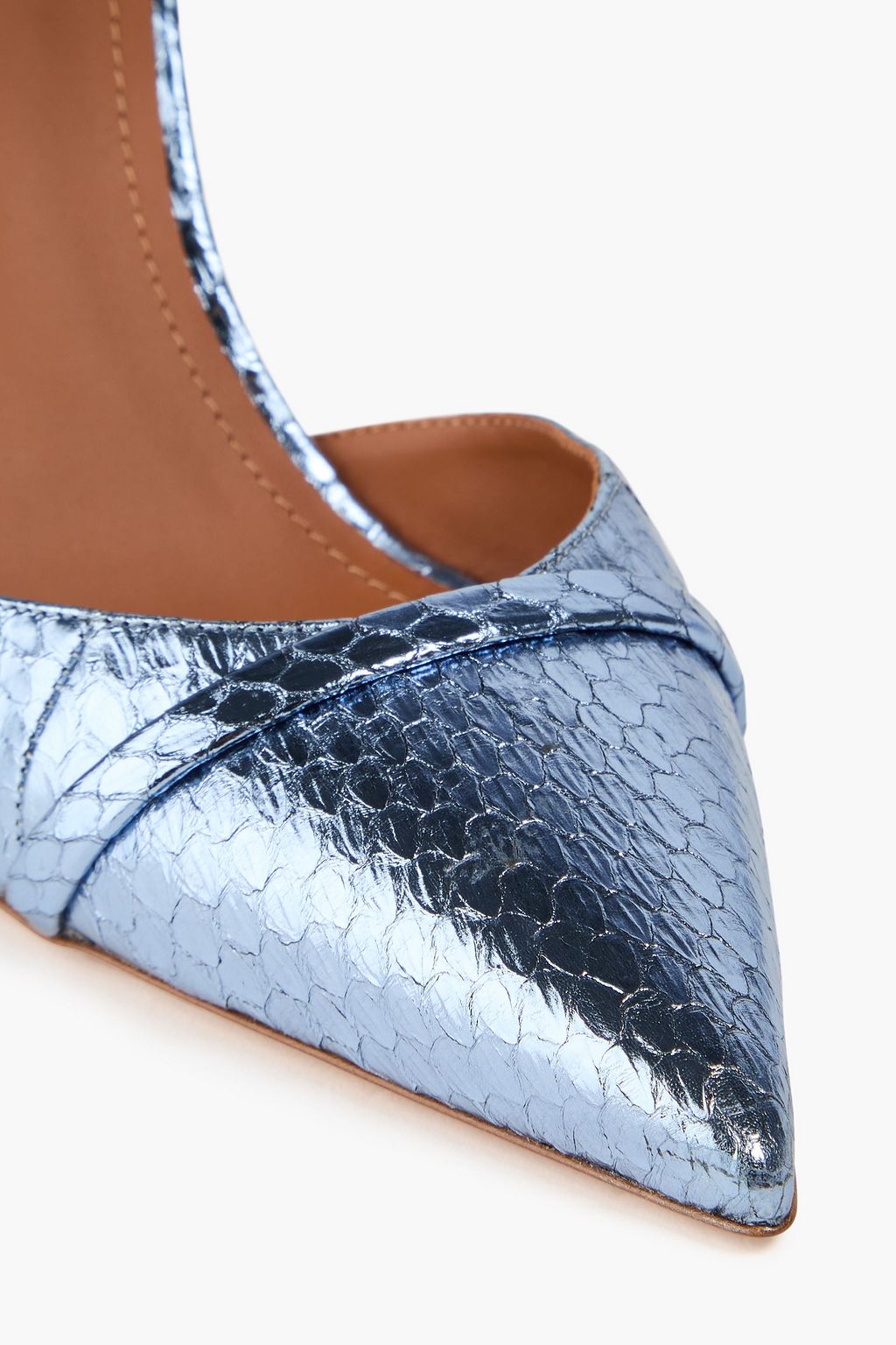 MALONE SOULIERS Mules „Uma 90“ aus Elapheleder in Metallic-Optik