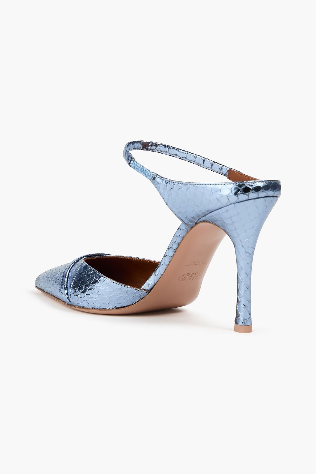 MALONE SOULIERS Mules „Uma 90“ aus Elapheleder in Metallic-Optik