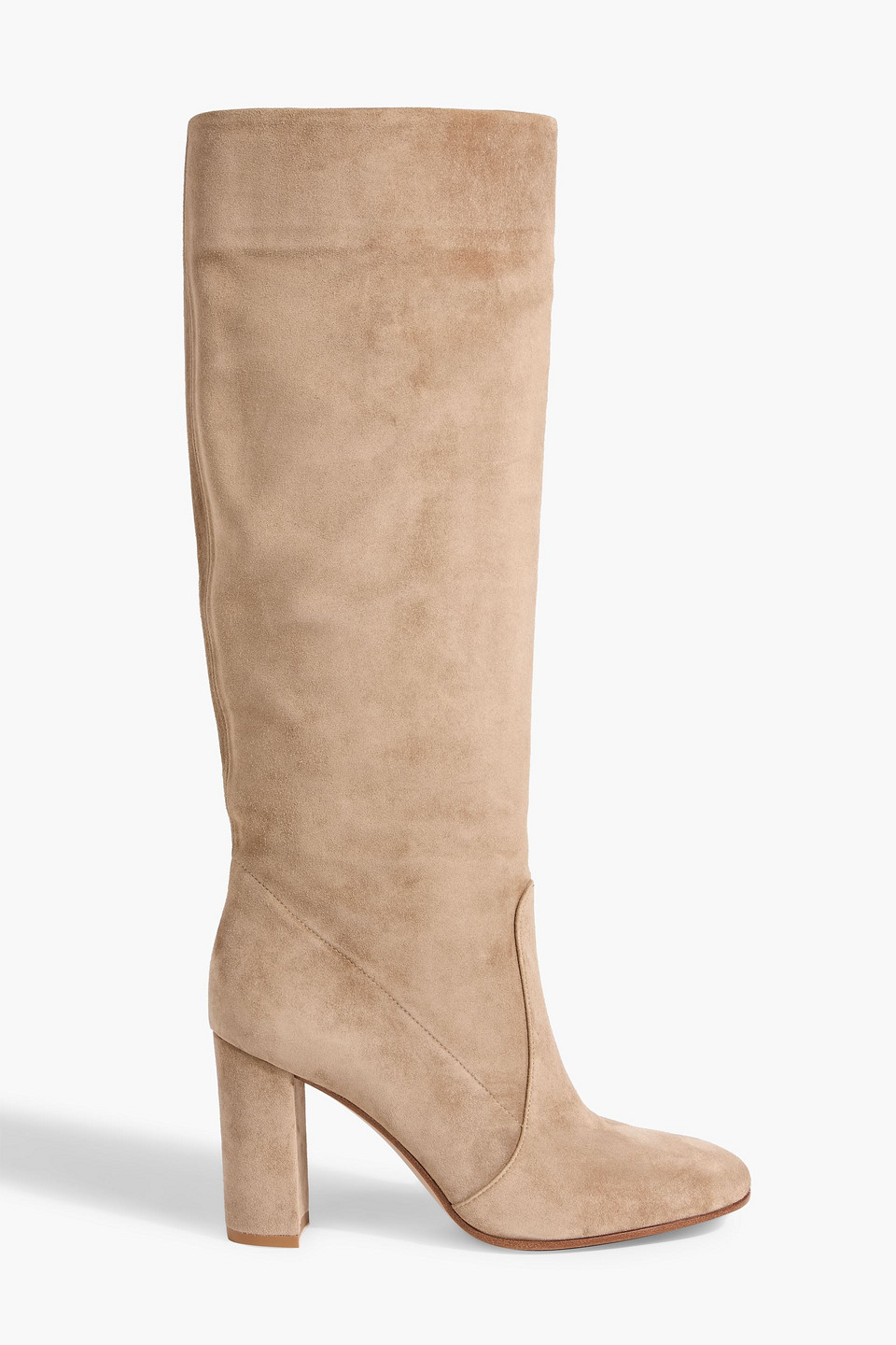 Gianvito Rossi Glen 85 Suede Knee Boots In Sand