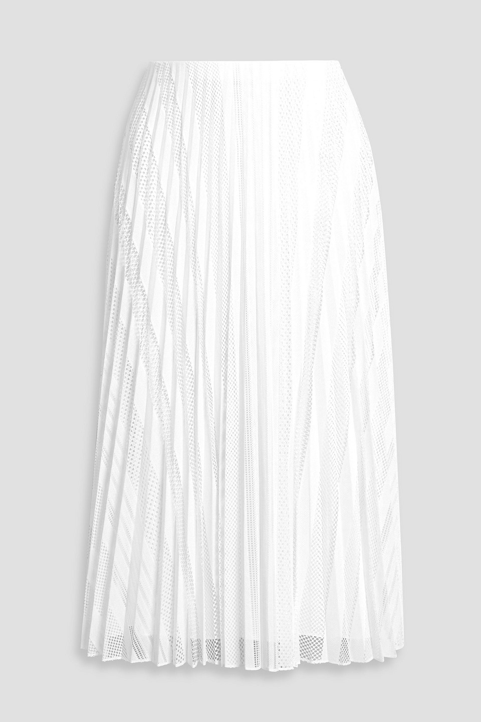 Theory Pleated Lace Midi Skirt In White