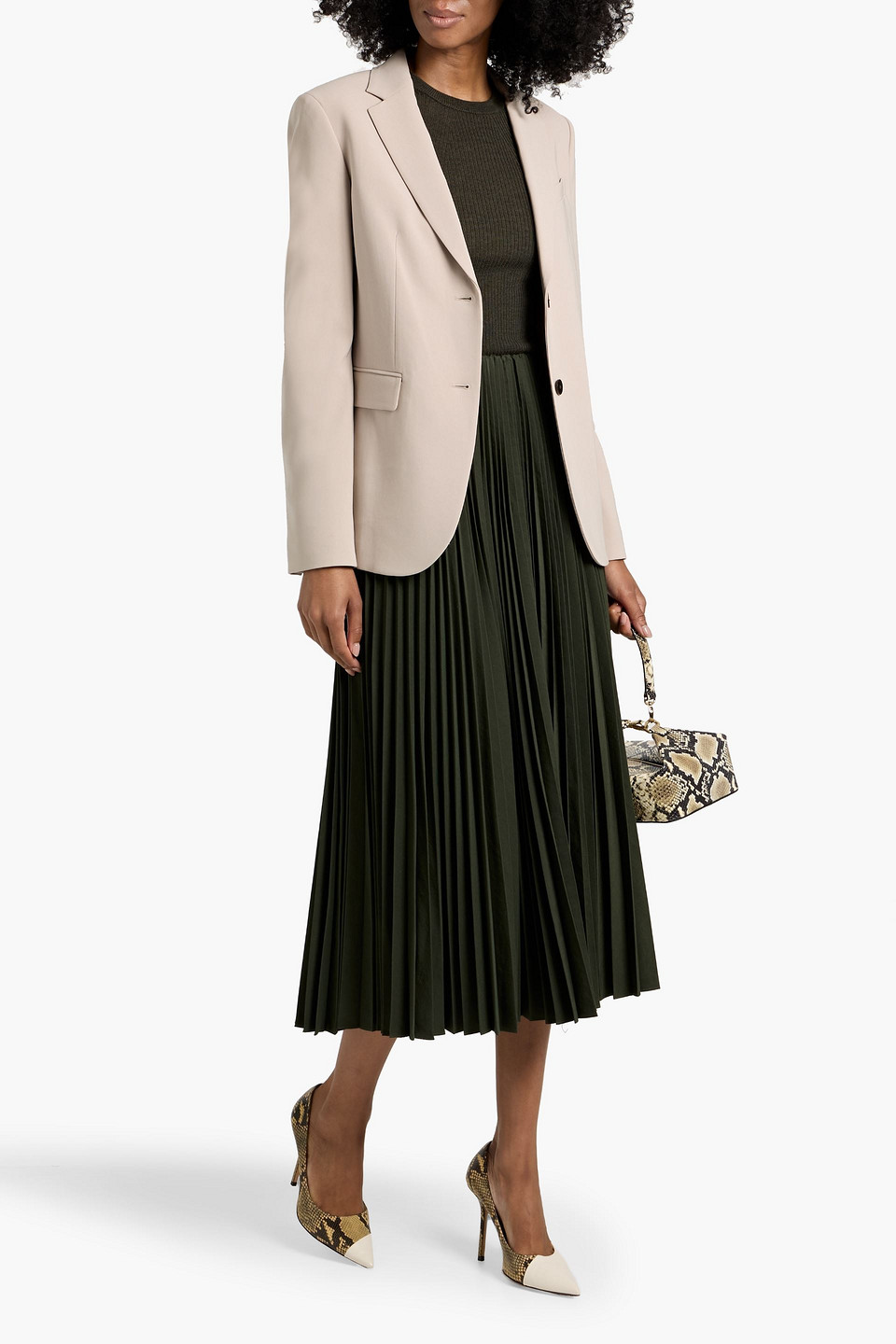 Theory Crepe Blazer In Neutral