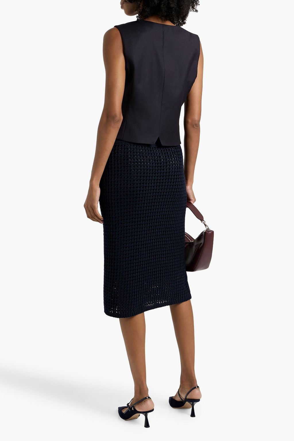 THEORY Crocheted cotton skirt