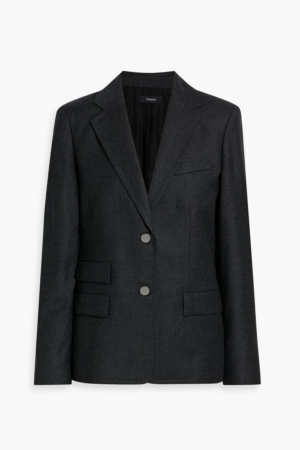 Theory Wool-flannel Blazer In Black