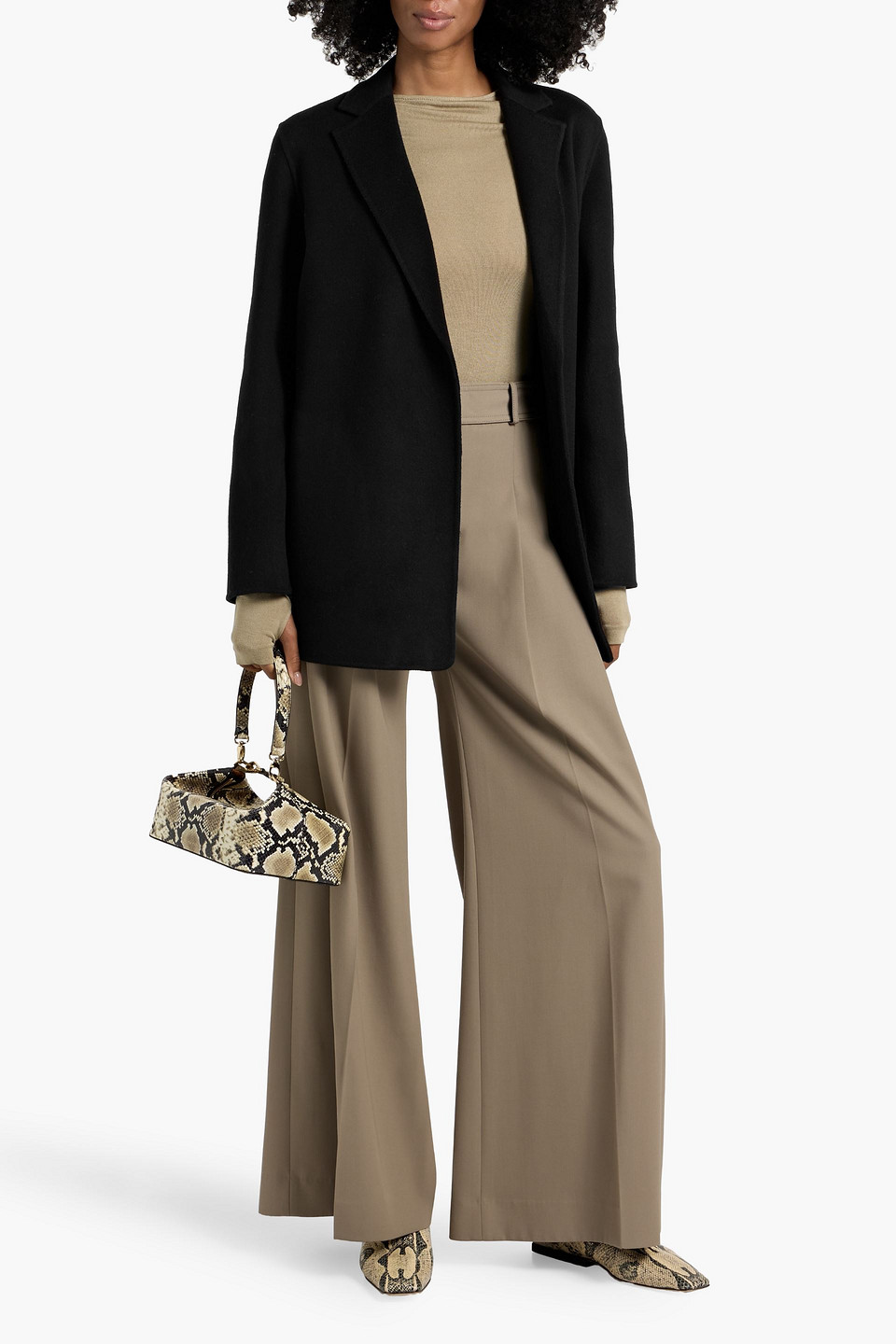 Theory Wool And Cashmere-blend Felt Blazer In Black