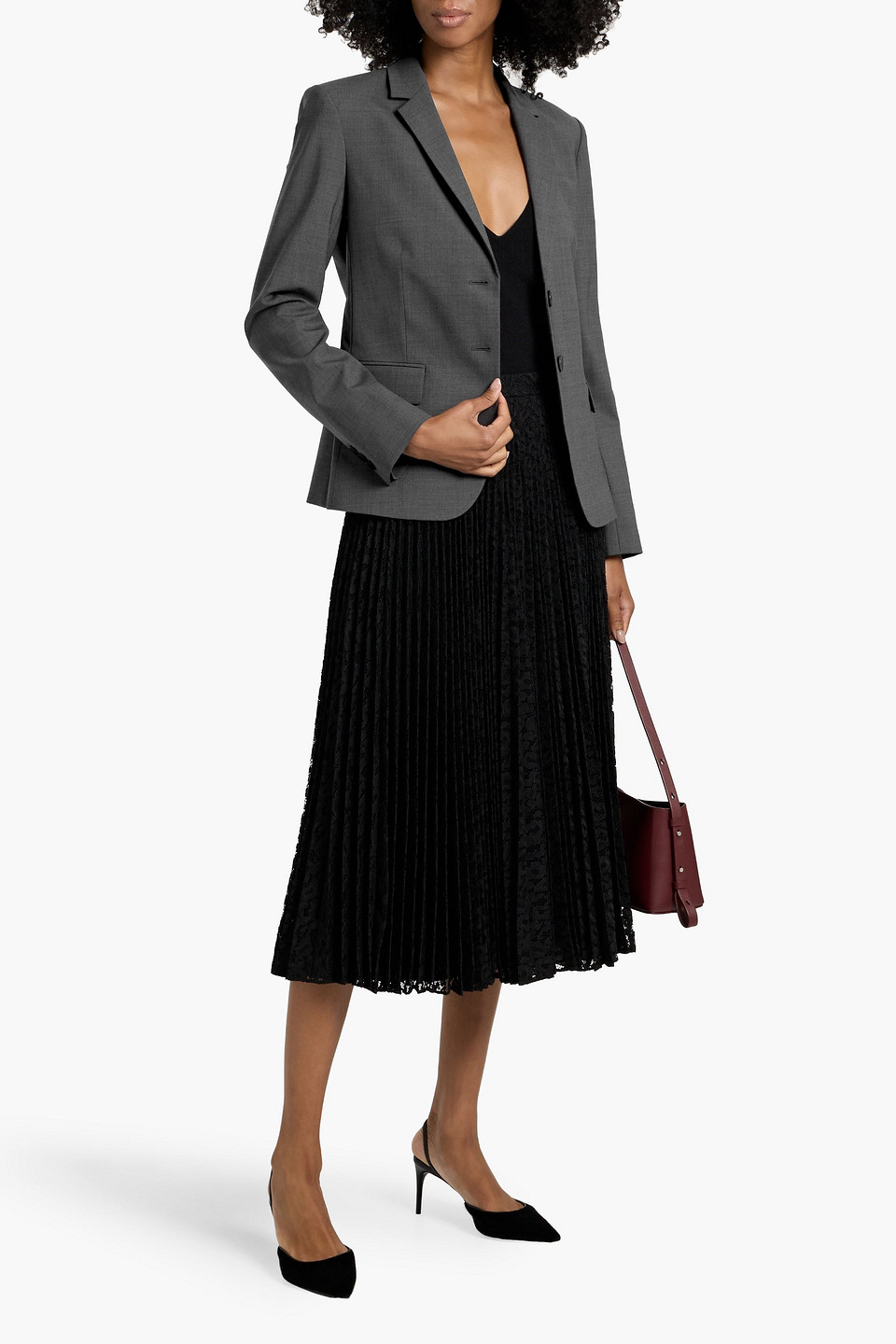 Theory Wool-blend Blazer In Gray