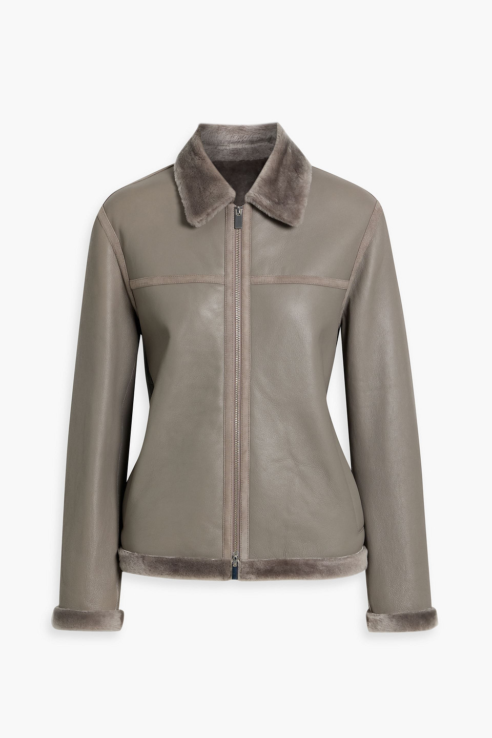 Theory Shearling Jacket In Gray