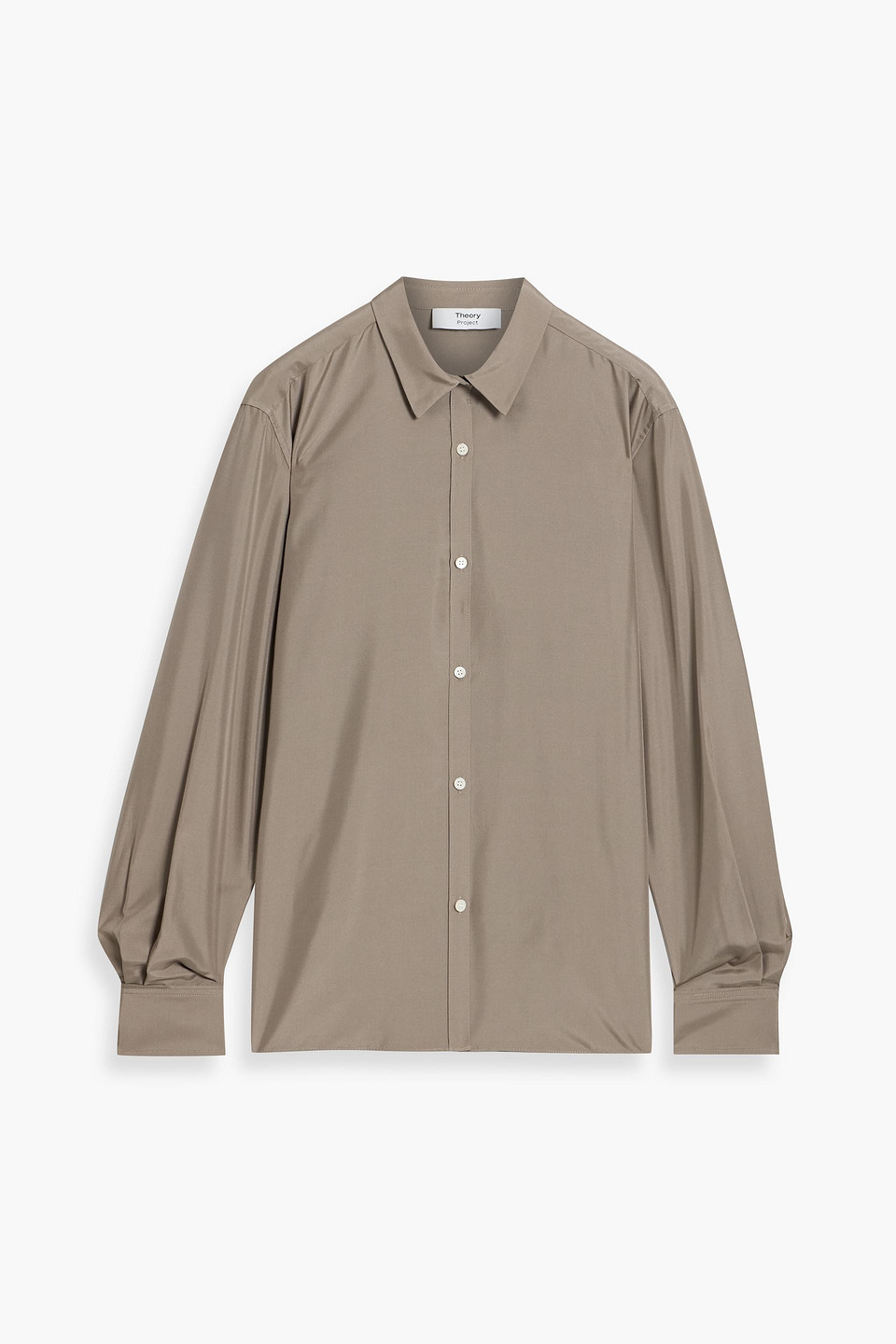 Theory Silk Shirt In Brown