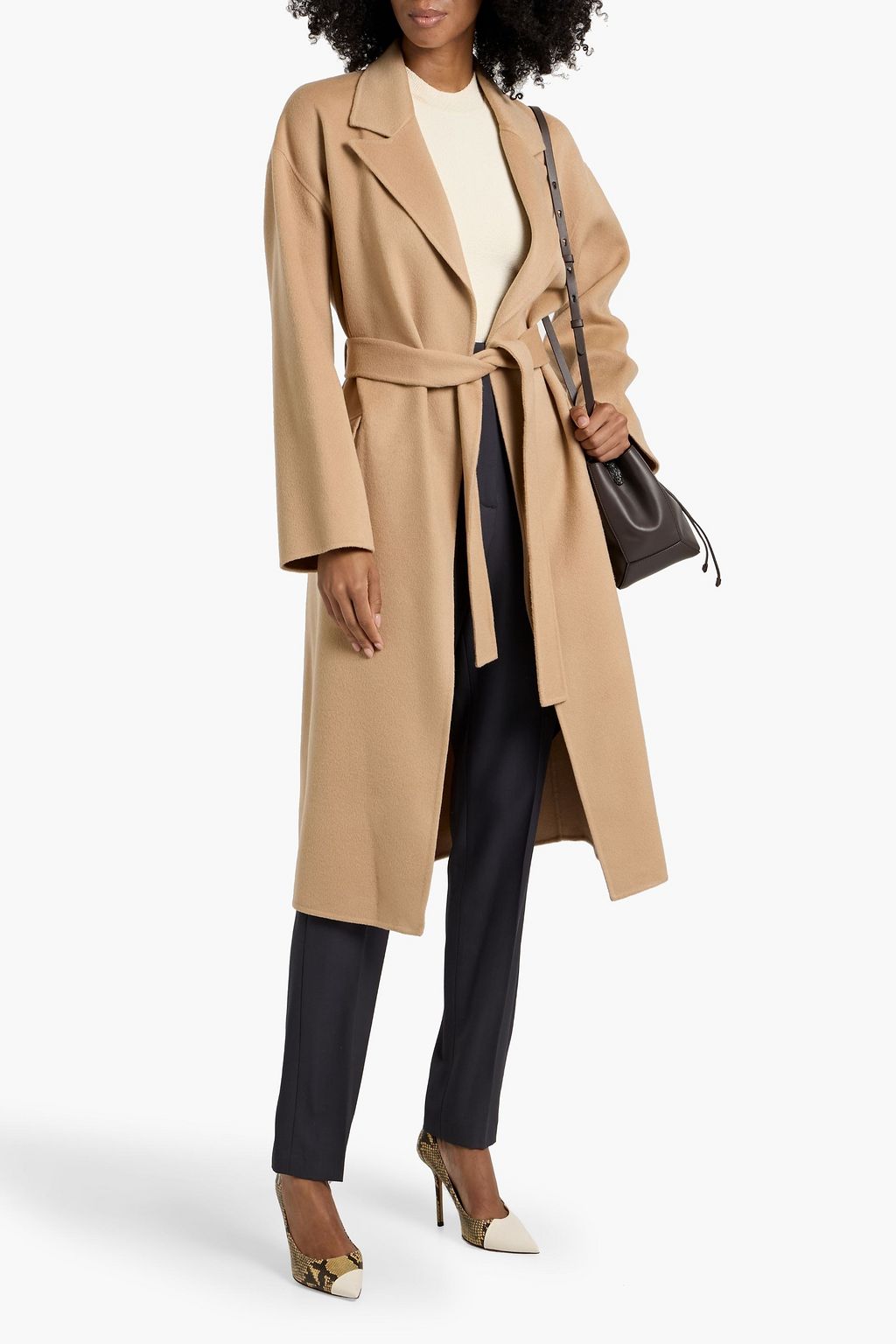 THEORY Belted wool and cashmere-blend felt coat