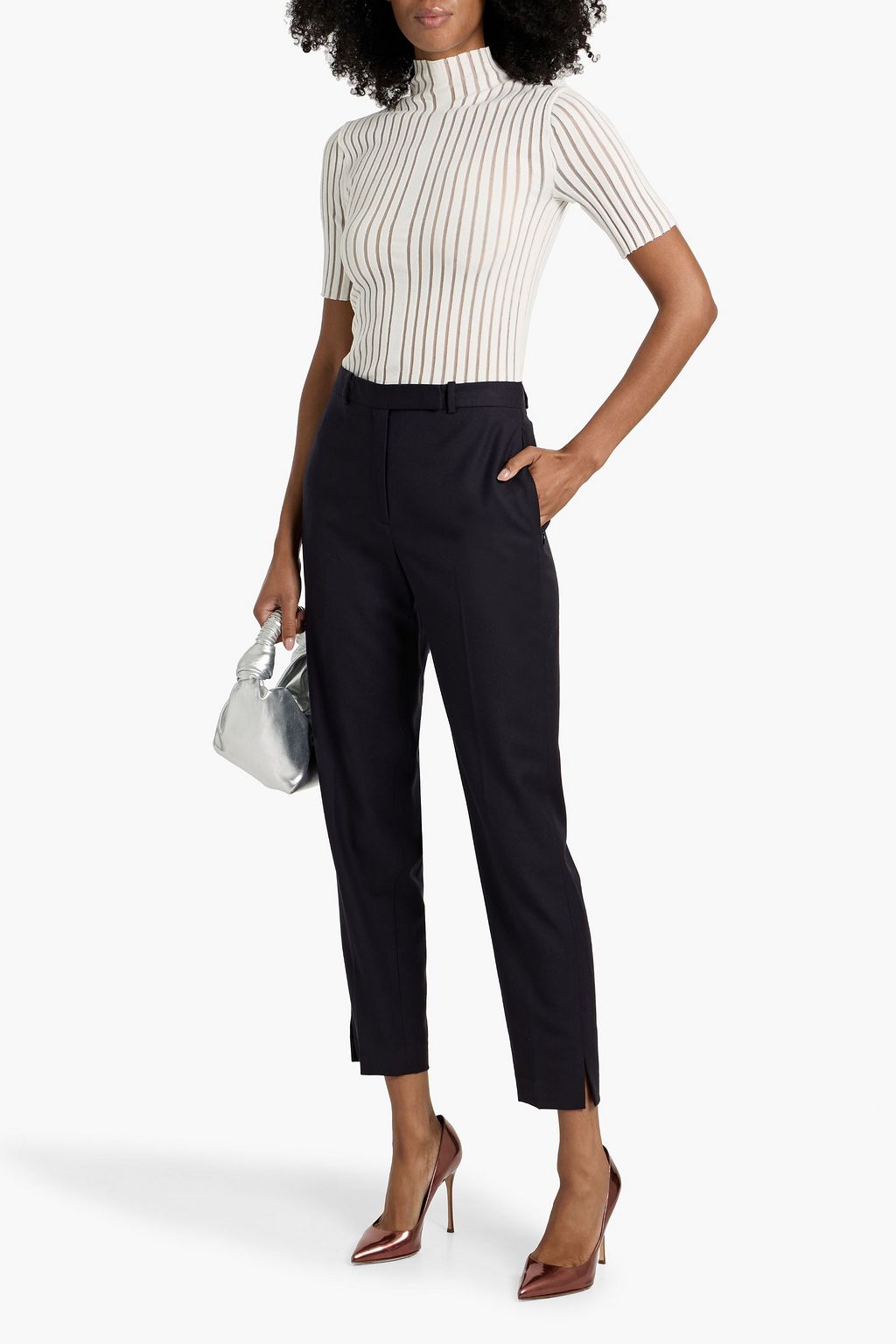THEORY Wool-twill tapered pants