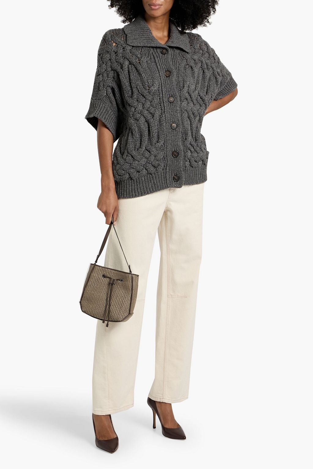 BRUNELLO CUCINELLI Cable-knit cashmere cardigan