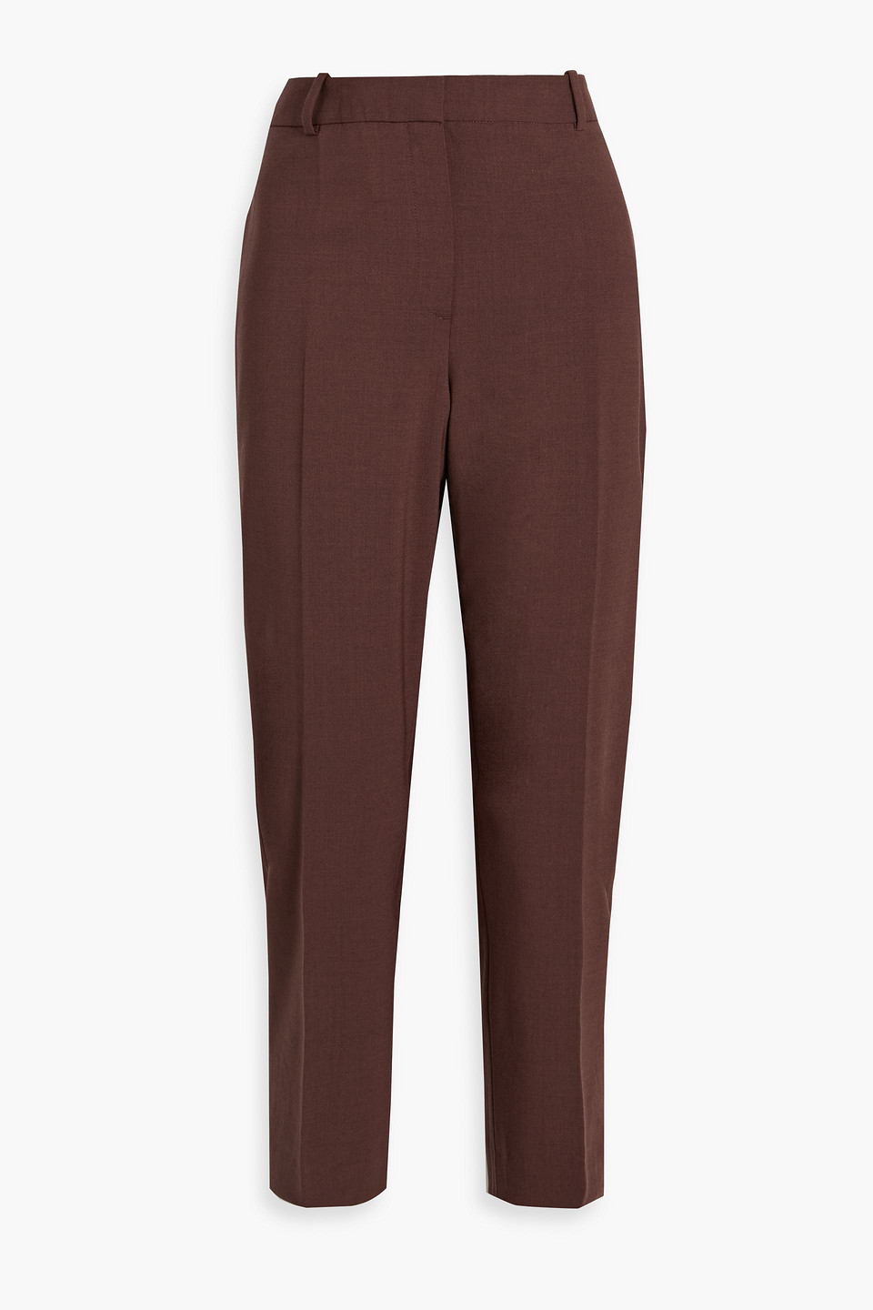 Theory Wool-blend Tapered Pants In Brown