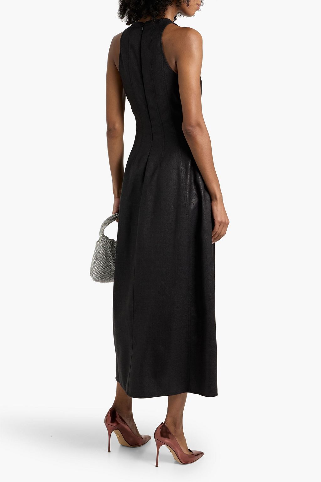 BRUNELLO CUCINELLI Metallic wool-blend midi dress