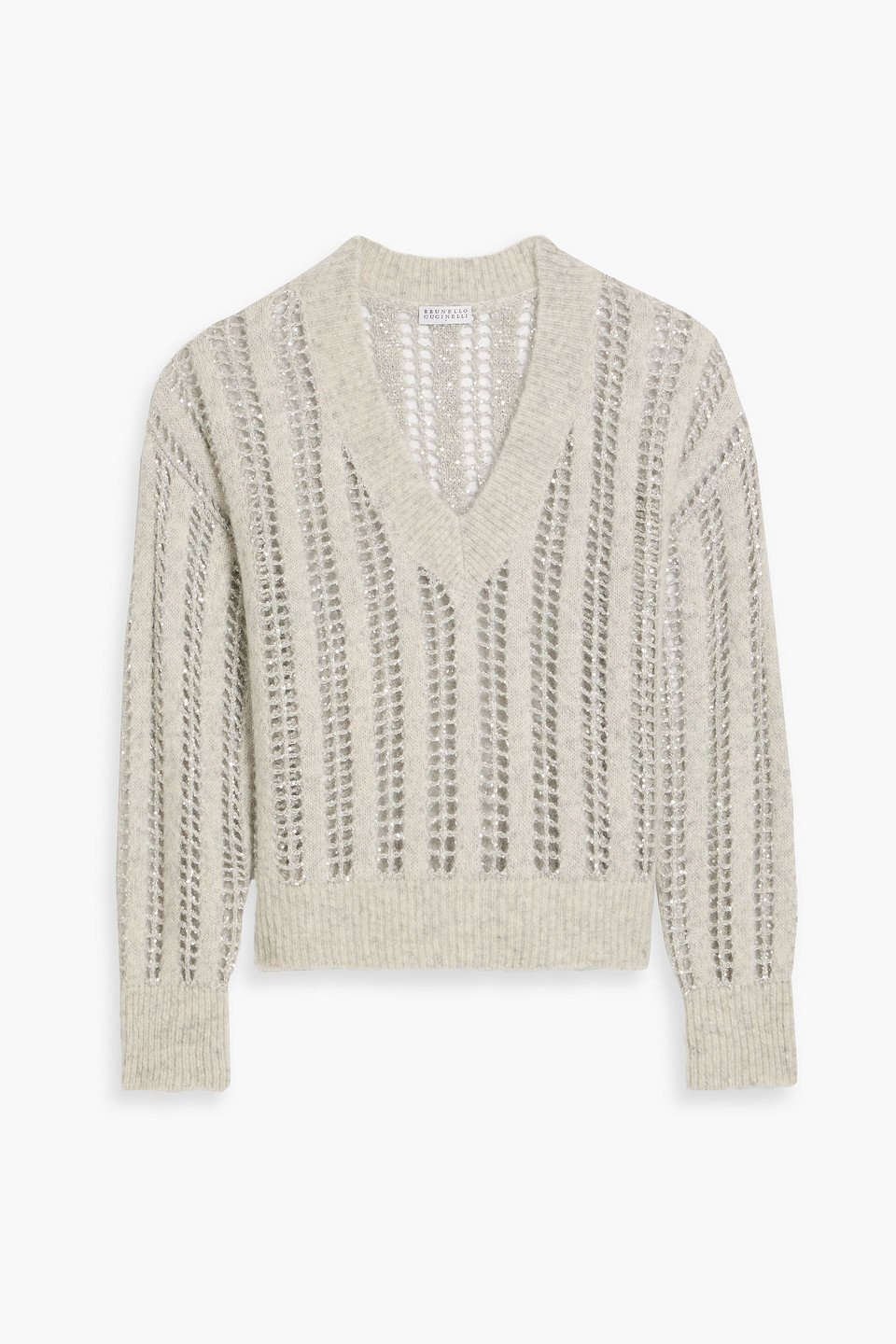 Sequin-embellished wool and mohair-blend sweater