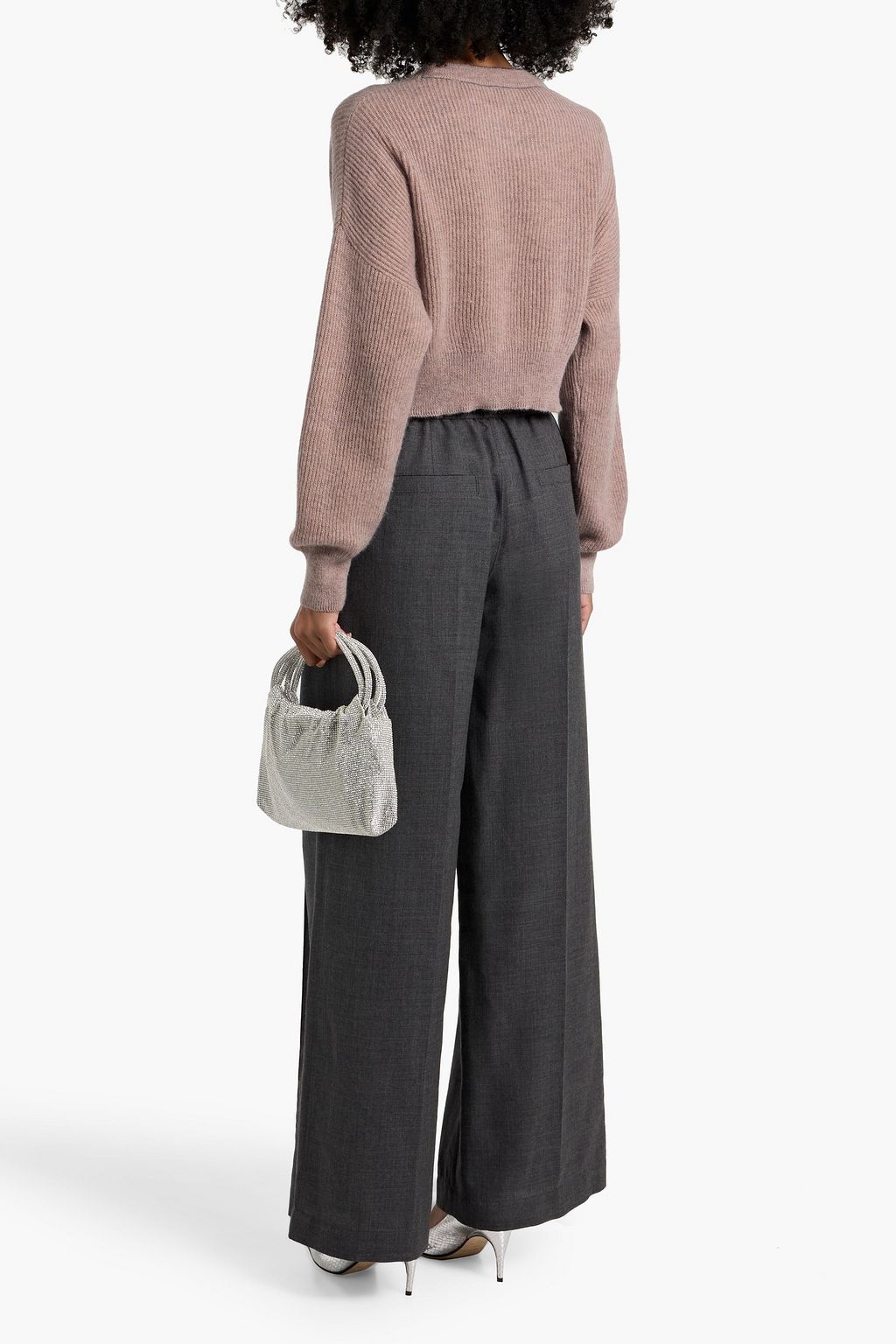 BRUNELLO CUCINELLI Cropped ribbed mohair-blend sweater