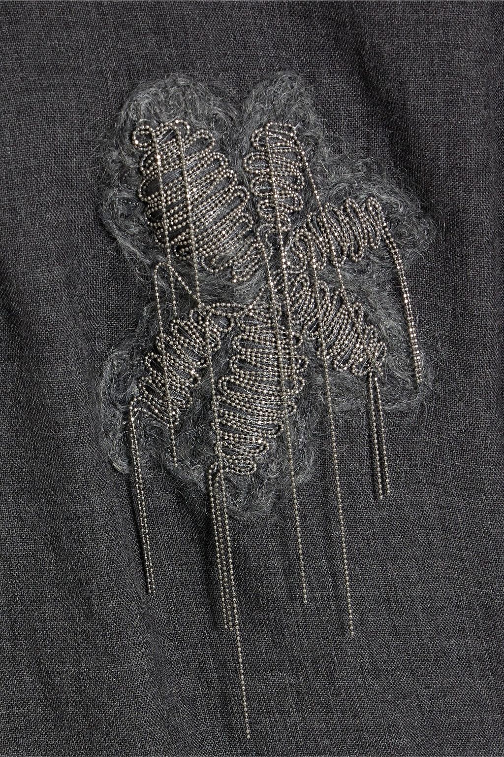 BRUNELLO CUCINELLI Bead-embellished wool shirt