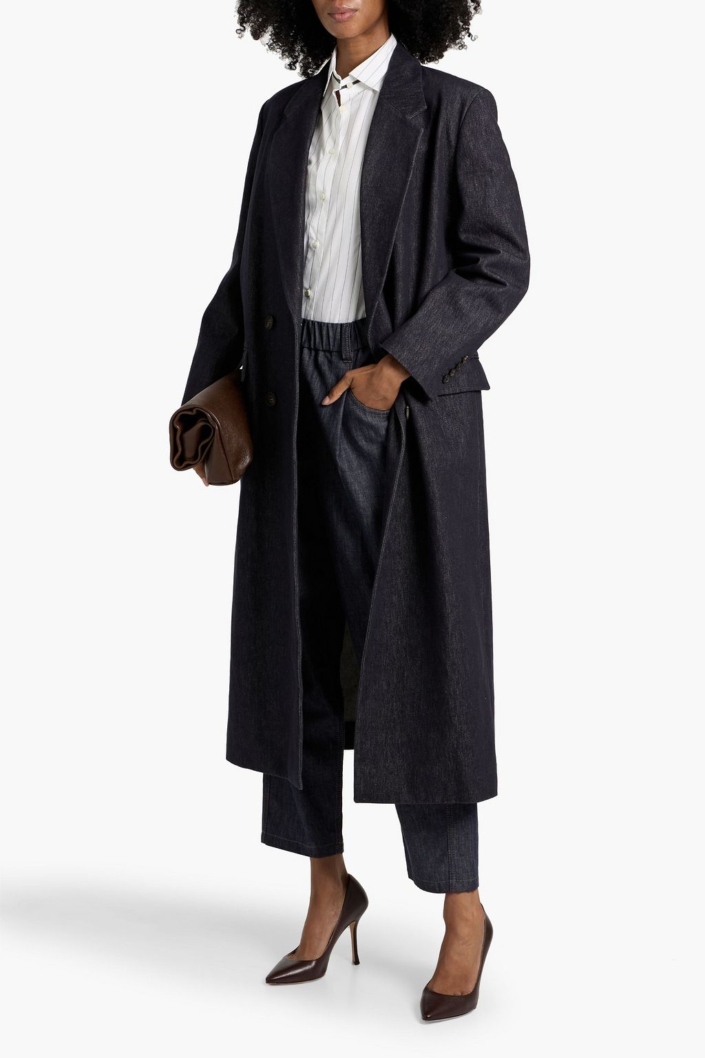 BRUNELLO CUCINELLI Double-breasted denim coat