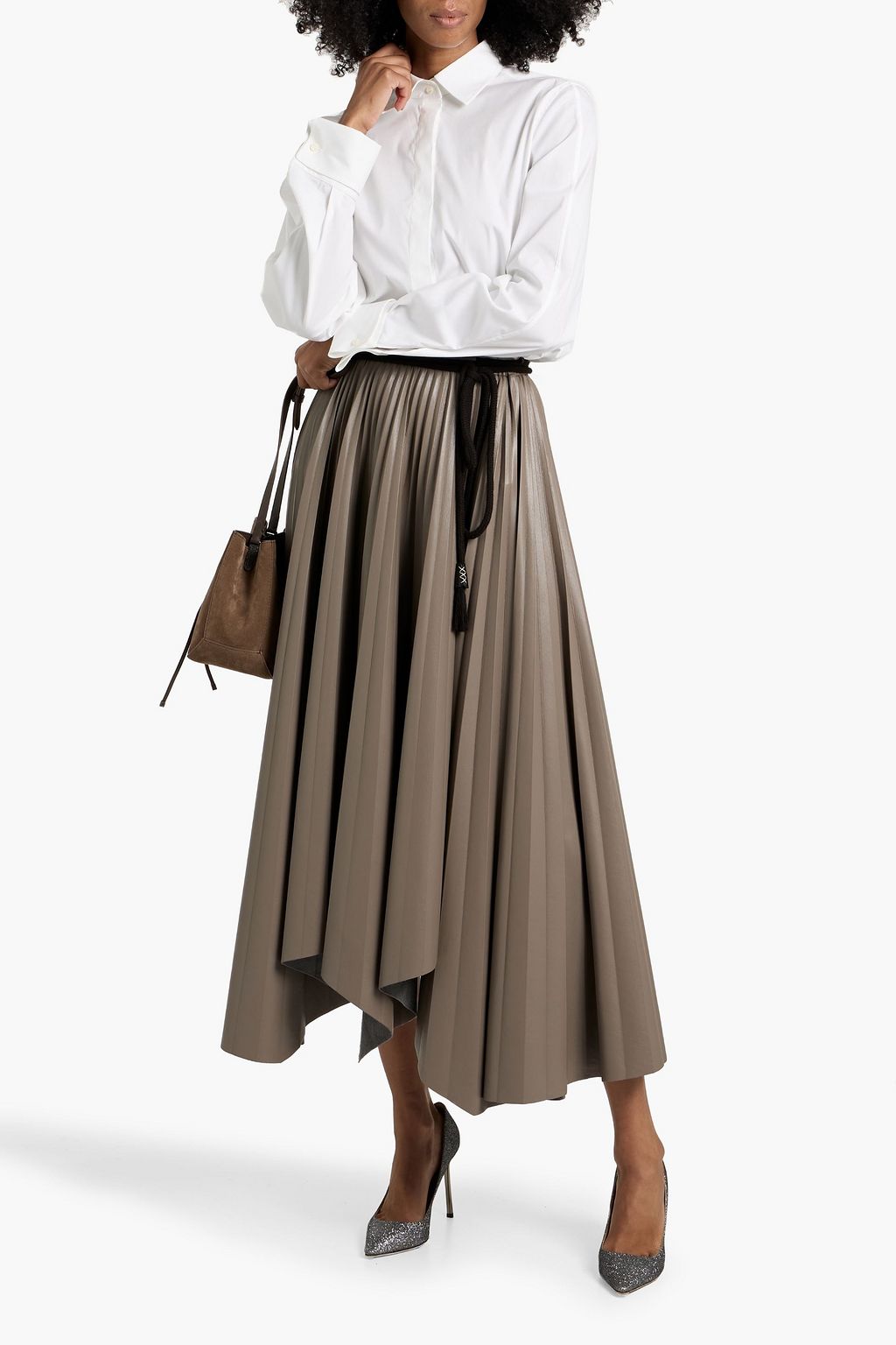 BRUNELLO CUCINELLI Cotton-blend poplin shirt