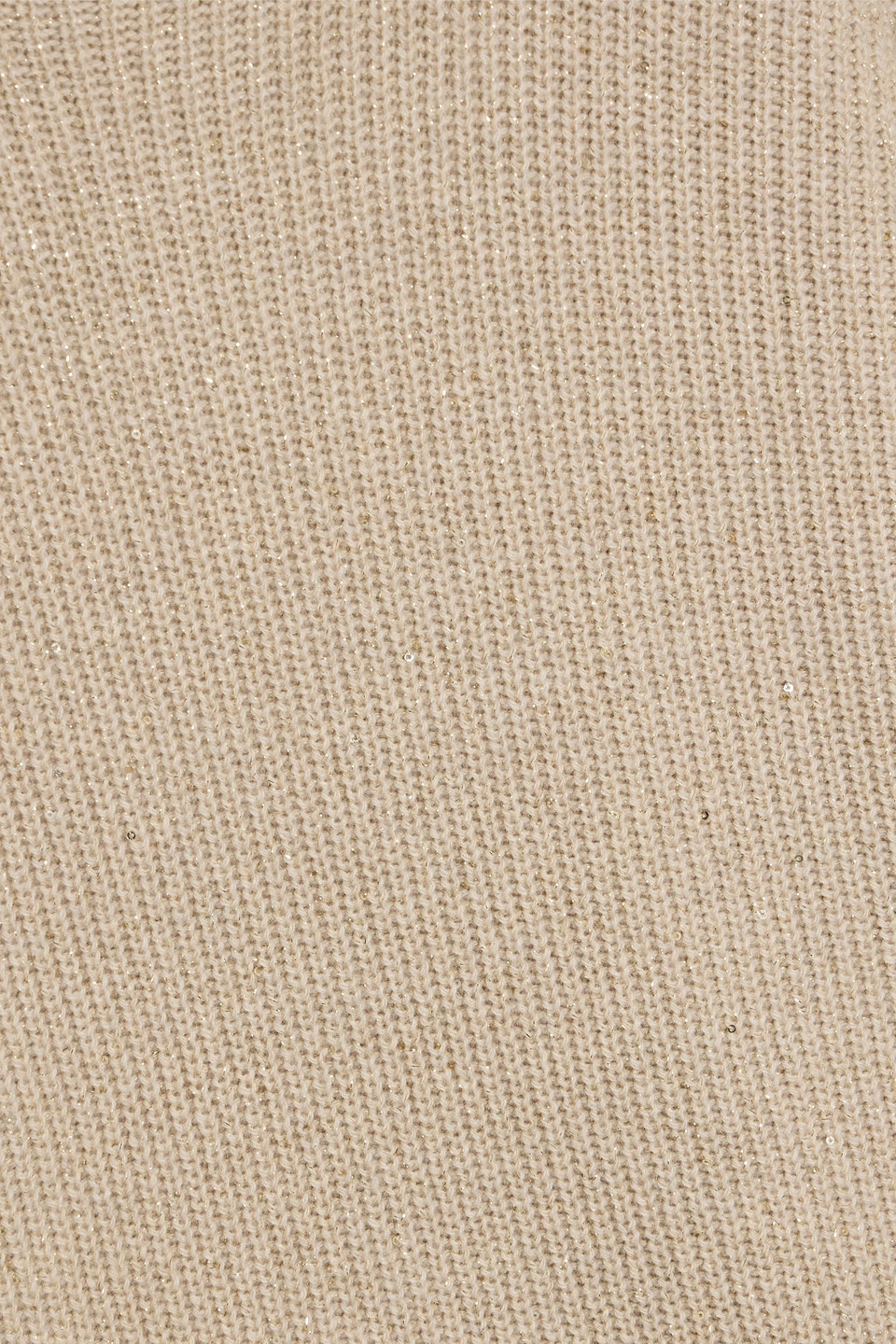 Brunello Cucinelli Sequin-embellished Ribbed-knit Turtleneck Sweater In Neutral